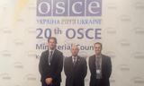 Conseil Ministériel OSCE - La délation monégasque composé de S.E.M. Claude Giordan, Ambassadeur de Monaco en Allemagne (au centre) ; Cédric Braquetti, Représentant Permanent adjoint auprès de l'OSCE (à gauche) ; Mathias Raymond, Troisième Secrétaire (à droite). ©DR Conseil Ministériel OSCE - La délation monégasque composé de S.E.M. Claude Giordan, Ambassadeur de Monaco en Allemagne (au centre) ; Cédric Braquetti, Représentant Permanent adjoint auprès de l'OSCE (à gauche) ; Mathias Raymond, Troisième Secrétaire (à droite). ©DR