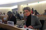 28e Session Conseil droits homme_BD - S.E. Mme Carole Lanteri, Ambassadeur, Représentant Permanent de la Principauté de Monaco auprès de l’Office des Nations Unies à Genève lors de son intervention à la 28e Session du Conseil des Droits de l'Homme ©DR 28e Session Conseil droits homme_BD - S.E. Mme Carole Lanteri, Ambassadeur, Représentant Permanent de la Principauté de Monaco auprès de l’Office des Nations Unies à Genève lors de son intervention à la 28e Session du Conseil des Droits de l'Homme ©DR