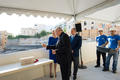 benediction premiere pierre - LL.AA.SS. Le Prince Albert II et La Princesse Charlène pendant la bénédiction de la première pierre du futur Collège-Lycée FANB par Mgr. Barsi
