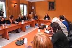PP fiscalité - MM Castellini and Orsini answering questions during the press briefing.