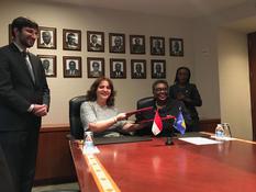 Relations diplo Barbade - S. E. Mme Elizabeth Thompson et S. E. Mme Isabelle Picco, Représentantes permanentes auprès des Nations Unies ©DR