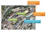 Schéma arrêts de bus et parkings CHPG - © Service des Travaux Publics Schéma arrêts de bus et parkings CHPG - © Service des Travaux Publics