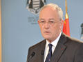 Conférence de presse du Gouvernement du 28 février 2012  - Le Ministre d'Etat Michel Roger© Charly Gallo - Centre de Presse de Monaco
