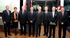 Monaco Days Vienne - From left to right: M. Hervé Ordioni, President of the Committee for the Promotion of the Monegasque Banking Sector at AMAF;  H.E. Ms. Isabelle Berro-Amadeï, Ambassador of Monaco to Austria;  Mr. Richard Schenz,  Vice-President of the WKÖ (Austrian Chamber of Commerce);  Mr. Cyril Gomez, , Director General of the Ministry of Public Works, the Environment and Urban Development;   Mr. Thierry Orsini, Director General of the Ministry of Finance and Economy;  Mr. Christian Dorda, Honorary Consul of Monaco in Vienna;  Mr. Michael Berger, Director for the Western European Area at the WKÖ (Austrian Chamber of Commerce) and Mr. Guillaume Rose, Director of Monaco Tourist and Convention Authority.  ©DR