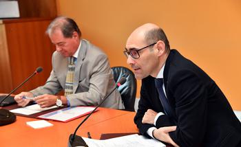 10ème CS IMSEE - From left to right: Pierre-André Chiappori, President of the Scientific Council, and Lionel Galfré, Director of IMSEE© Charly Gallo / Government Communication Department