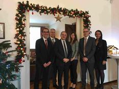 57e Assemblée plénière MONEYVAL - From left to right: Jean-Marc Gualandi, Philippe Boisbouvier, H.E. Mr Rémi Mortier, Alison Gerard, Louis Danty and Karine Imbert. ©DR