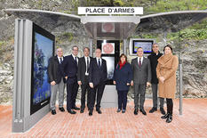 Voir la photo - Photo caption, from left to right: Roland Rechniewski, Operations Director for the Monegasque Bus Company (CAM), Frédéric Genta, Country Chief Digital Officer, Philippe Baudillon, CEO of Clear Channel France, Serge Telle, Minister of State, Marie-Pierre Gramaglia, Minister of Public Works, the Environment and Urban Development, Georges Marsan, Mayor of Monaco, Martin Peronnet, CEO of Monaco Telecom, and Axelle Amalberti Verdino, member of the Council of the Commune - © Government Communication Department – Michael Alesi