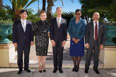 Accréditations Ambassadeurs 2018 - From left to right:  H.E. Mr. Jong-moon Choi, Ambassador of the Republic of Korea;  H.E. Ms. Aglaia Balta, Ambassador of the Hellenic Republic;  Mr. Gilles Tonelli, Minister of Foreign Affairs and Cooperation;  H.E. Ms. Sheila Sealy Monteith, Ambassador of Jamaica and H.E. Mr. Sami Mohammad Al-Sulaiman, Ambassador of the State of Kuwait ©Government Communication Department/Michael Alesi