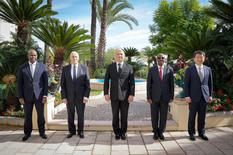 Accréditations Ambassadeurs Algérie - Namibie - Corée - Burundi. Direction de la Communication-Michael Alesi - From left to right: H.E. Mr Albertus Aochamub, Ambassador Extraordinary and Plenipotentiary of the Republic of Namibia, H.E. Mr Mohamed Antar Daoud, Ambassador Extraordinary and Plenipotentiary of the People’s Democratic Republic of Algeria, Laurent Anselmi, Minister of Foreign Affairs and Cooperation, H.E. Mr Ernest Niyokindi, Ambassador Extraordinary and Plenipotentiary of the Republic of Burundi and H.E. Mr Dae-jong Yoo, Ambassador Extraordinary and Plenipotentiary of the Republic of Korea. © Government Communication Department / Michael Alesi