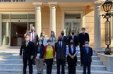 Accueil ECRI - M. Bertil Cottier, Mme Kristina Laprados, Mme Elena Malagoni, Mme Sophie Kurt, de la Commission du Conseil de l ‘Europe ; Laurent Anselmi, Patrice Cellario, Didier Gamerdinger, respectivement Conseiller de Gouvernement-Ministre du Département des Relations Extérieures et de la Coopération (D.R.E.C.), de l’Intérieur (I.N.T.), des Affaires Sociales et de la Santé (D.A.S.S.) ; Arnaud Hamon, Directeur des Affaires Juridiques et Jean-Laurent Ravera, Adjoint au Directeur ; Chrisitian Ceyssac et Corinne Bourdas Magail,, respectivement Chargé de Mission à l’I.N.T. et au D.R.EC ; Delphine Lanzara, Chef de Section au D.A.S.S. ©DR