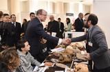 Agora 2019 - Légende photo : S.A.S. le Prince Souverain lors de son passage au stand du Musée d’Anthropologie Préhistorique - ©Manuel Vitali - Direction de la Communication