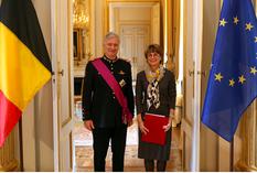 Ambassadeur Belgique - Sa Majesté le Roi des Belges et S.E. Mme Isabelle Berro-Amadeï, Ambassadeur de la Principauté de Monaco en Belgique ©DR
