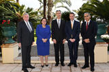 Ambassadeur janvier 2018 - De gauche à droite : S.E. M. Walter Grahammer, Ambassadeur de la République d’Autriche ; S.E. Mme Martine Schommer, Ambassadeur du Grand-Duché de Luxembourg ; Gilles Tonelli Conseiller de Gouvernement-Ministre des Relations Extérieures et de la Coopération ; S.E. M. Brendan Berne, Ambassadeur d’Australie et S.E. M. Vinay Mohan Kwatra, Ambassadeur de la République de l’Inde ©Direction de la Communication/Manuel Vitali