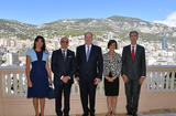 Ambassadeurs France Italie 2016 - Autour de S.A.S le Prince Souverain, de gauche à droite : Mme Gallo, S.E. M. Cristiano Gallo, Ambassadeur Extraordinaire et Plénipotentiaire d’Italie, S.E. Mme Marine de Carne de Trecesson de Coetlogon, Ambassadeur Extraordinaire et Plénipotentiaire de la République française et M. Gilles Tonelli, Conseiller de Gouvernement-Ministre des Relations Extérieures et de la Coopération, représentant le Ministre d'Etat ©Direction de la Communication /Charly Gallo