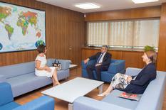 Ambassadrice de Monaco en Espagne et Secrétaire Général OMT. ©DR - From left to right:  H.E. Ms. Catherine FAUTRIER-ROUSSEAU, Mr. Zurab POLOLIKASHVILI and Alessandra PRIANTE.  ©DR