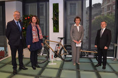 Voir la photo - From left to right:  Jean-Marc Deoriti, Head of Monaco's Vocational and Catering School (Lycée Technique et Hôtelier de Monaco), Isabelle Bonnal, Director of Education, Youth and Sport, H.E. Ms. Evelyne Genta, Ambassador of Monaco to Kazakhstan and Patrice Cellario, Minister of Interior. ©Government Communication Department / Charly Gallo