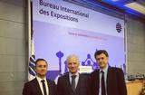 BIE 2016 - Julien Cellario, Directeur Général de Monaco Inter Expo ; S.E. M. Claude Cottalorda, Ambassadeur de Monaco en France et Frédéric Labarrere, Premier Conseiller à l’Ambassade ©DR