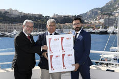 Certification ISO-SEPM - De gauche à droite : Daniel Realini, Directeur Général Adjoint de la Société d'Exploitation des Ports de Monaco (SEPM), Aleco Keusseoglou, Président délégué de la SEPM et Philippe Periphanos, Consultant en Management et en Stratégie d'Entreprises – BV Certification. ©Direction de la Communication / Manuel Vitali