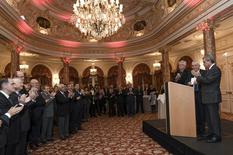 CES 2018 - The President, André Garino, at the rostrum, with his CES colleagues, after his speech © Manuel Vitali – Government Communication Department