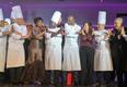 Communion sur scène - Les chefs récompensés ainsi que les membres de l’AIHM lors de la soirée de gala. ©DR Communion sur scène - Les chefs récompensés ainsi que les membres de l’AIHM lors de la soirée de gala. ©DR