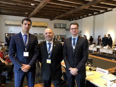 Voir la photo - The Monegasque delegation was comprised, from left to right, of:  Mr. Maxime Maillet, Administrator at the Department of Justice, Mr. Anselmi, Secretary of Justice, President of the Council of State, and Mr. Jean-Laurent Ravera, Head of the Department of International Law, Human Rights and Fundamental Freedoms at the Department of Legal Affairs. © - DR