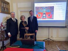 Conférence Fouilleron Italie - H.E. Mr Robert Fillon, Monaco’s Ambassador in Italy, Mrs Fillon and Mr Thomas Fouilleron, Director of the Prince’s Palace Archives and Library.© DR 