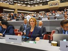 congrès UPU - S.E. Mme Carole Lanteri, Ambassadeur, Représentant Permanent de Monaco auprès de l’Office des Nations Unies à Genève et M. Jean-Luc Delcroix, Directeur de la Poste Monaco ©DR