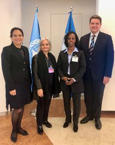 Conseil Administration PAM - From left to right: Virginia Villar-Arribas, WFP Country Director for Burundi; Martine Garcia-Mascarenhas, Deputy Permanent Representative to the FAO and WFP; Yordanos Seium-Pasquier, Senior Programme Manager in the Department of International Cooperation; and David Ryckembusch, WFP Chief of Technical Assistance, Private Sector Partnership and Innovation. ©DR