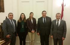 DCI Liban Gebran Bassil - De gauche à droite : Joseph Hayek, Assistant de M. El Khoury ; Laetitia Vecchierini, responsable des programmes au Liban; Emilie Larese-Silvestre, Coordinatrice des programmes ; Bechara El Khoury, Consul honoraire de Monaco au Liban ; Gebran Bassil, Ministre des Affaires Etrangères de la République libanaise ©DR