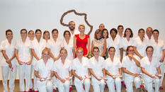 Diplômes IFSI - H.S.H. Princess Charlene surrounded by Graduated Students of IFSI