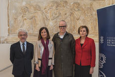 Voir la photo - : Jean-Charles Curau, Secrétaire Général de la Fondation Prince Pierre, Claudine Ripert-Landler, Conseillère Culturelle à l’Ambassade de France à Londres et Directrice de l’Institut Français du Royaume-Uni, Hans-Ulrich Obrist, S. E. Mme Evelyne Genta, Ambassadeur de Monaco à Londres. © Karina Decastro