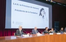 Voir la photo - From left to right:  Jean-Charles Curau, Secretary General of the Prince Pierre Foundation, Jean-Luc Van Klaveren, Ambassador of Monaco to Spain, Leticia Ruiz Gómez, speaker, Soledad Murillo, Secretary of State for Equality and Maria Luisa de Contes, President of the Femmes Avenir Association. © - Julia Robles