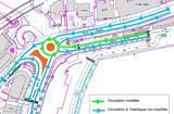 Giratoire Place St Dévote - Schéma de circulation avec le nouveau giratoire, Place St Dévote