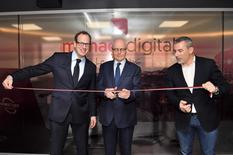 Inauguration Campus 1 - 1-H.E. Mr. Serge Telle (centre), Frédéric Genta, Country Chief Digital Officer (left) and Anthony Boira, CEO of Monaco Digital (right).  ©Direction de la Communication / Manuel Vitali