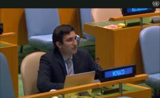 Intervention Océan - M. Florian Botto, Deuxième Secrétaire à la Mission Permanente de Monaco auprès de l’O.N.U. à New York, lors de son intervention à l’Assemblée générale ©DR