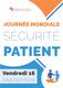 Journée mondiale de la sécurité des patients Journée mondiale de la sécurité des patients
