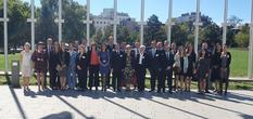 La délégation de Monaco et la délégation MONEYVAL devant le Palais de l'Europe. ©DR - The Monaco delegation and the MONEYVAL delegation outside the Palais de l'Europe. ©DR