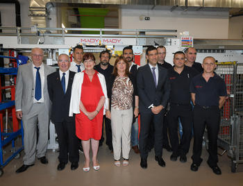 Marie-Pierre Gramaglia visite les locaux de tri des colis de la Poste de Monaco - Copyright - Direction de la Communication / Michael Alési