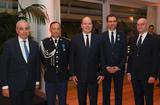 Médailles Thomas Fouilleron Colonel Varo - Autour de S.A.S. le Prince Souverain, Serge Telle, Ministre d’Etat, Laurent Stefanini, Ambassadeur de France à Monaco, Colonel Tony Varo, Commandant Supérieur de la Force Publique, et Thomas Fouilleron, Directeur des Archives et de la Bibliothèque du Palais princier. ©Direction de la Communication / Manuel Vitali