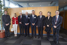 Monaco à Strasbourg - Légende phot o: De gauche à droite : M. Gabriel Revel, Adjoint au Représentant Permanent de Monaco auprès du Conseil de l’Europe ; Mme Brigitte Grinda-Gambarini, Première Présidente de la Cour d’Appel ; M. Jean-Pierre Dumas, Premier Président de la Cour de Révision ; M. Didier Linotte, Président du Tribunal Suprême ; S.E. M. Philippe Narmino, Directeur des Services Judiciaires ; M. Guido Raimondi, Président de la Cour Européenne des Droits de l’Homme (CEDH ; Mme Stéphanie Mourou-Vikström, Juge à la CEDH élue au titre de Monaco et S.E.M. Rémi Mortier, Ambassadeur, Représentant Permanent de Monaco auprès du Conseil de l’Europe © DR