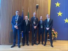 Monaco au Premier forum international sur l'identification et le recouvrement des avoirs criminels. ©DR - Members of the Monegasque delegation (from left to right): Captain Fabien Stella, Head of the Police Department’s Financial Crime Section; Richard Dubant, Advisor to the Secretary of Justice; Regis Bastide, Deputy Director of the Police Department; Geoffrey Vasseur, Head of Section and Financial Analyst, representing SICCFIN; Captain Pierre-Grégoire Cuif, Deputy Head of the Police Department’s Financial Crime Section. © DR