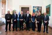 Monaco et la Comunità di Sant’Egidio - De gauche à droite : Mgr Dominique-Marie David, Archevêque de Monaco ; Andrea Riccardi, fondateur de la Comunità di Sant’Egidio ; Marco Impagliazzo, Président de la Comunità di Sant’Egidio; S.A.S le Prince Albert II ; Mme Isabelle Berro-Amadeï, Conseiller de Gouvernement – Ministre des Relations Extérieures et de la Coopération ; Mgr Vincenzo Paglia, Président de l'Académie pontificale pour la vie ; S.E. M. Claude Giordan, Ambassadeur de Monaco près le Saint-Siège © Eric Mathon – Palais Princier