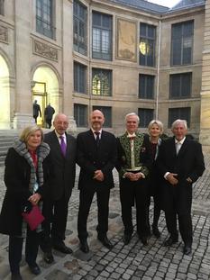 Monaco Institut de France - Légende photo : de gauche à droite - Mme Mourou, M. D’Onorio, M. Anselmi, M. Gaudemet, Mme Gaudemet, M. Mourou - DR