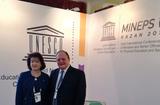 Monaco MINEPS VI - S.E. Mme Lambin-Berti, Ambassadeur, Délégué Permanent de la Principauté de Monaco auprès de l’UNESCO, en compagnie de M. Gert Oosthuizen, Président du Comité Intergouvernemental pour l’Education Physique et le Sport, lors de l’ouverture de la Conférence MINEPS VI ©DR Monaco MINEPS VI - S.E. Mme Lambin-Berti, Ambassadeur, Délégué Permanent de la Principauté de Monaco auprès de l’UNESCO, en compagnie de M. Gert Oosthuizen, Président du Comité Intergouvernemental pour l’Education Physique et le Sport, lors de l’ouverture de la Conférence MINEPS VI ©DR