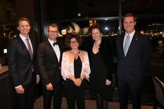 Monaco Week sydney - De gauche à droite : Justin Scarr, CEO Royal Life Saving Australia, Marc Von Arnim General Manager Park Hyatt Sydney, S.E.Mme Catherine Fautrier Ambassadeur de Monaco en Australie, Monique Sharp Royal Life Saving Australia, Hadrien Bourely Consul Honoraire de Monaco à Sydney ©DR