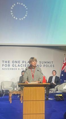 One Planet Summit for Glaciers and Poles ©DR - Mme Isabelle BERRO-AMADEI, Conseiller de Gouvernement – Ministre des Relations Extérieures et de la Coopération au One Planet Summit for Glaciers and Poles ©DR