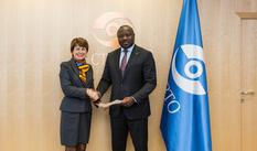 OTICE - H.E. Ms. Isabelle Berro-Amadeï, Permanent Representative of the Principality of Monaco to the Comprehensive Nuclear Test-Ban Treaty Organization (CTBTO) and Mr. Lassina Zerbo, Executive Secretary of that Organization ©DR