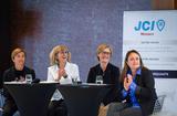 PDJ JCEM DEEU - De gauche à droite : Armelle Roudaut-Lafon, Directeur des Affaires Maritimes ; Valérie Davenet, Directeur de l’Environnement ; Céline Caron-Dagioni, Conseiller de Gouvernement – Ministre de l’Equipement, de l’Environnement et de l’Urbanisme et Estelle Antognelli Responsable de la cellule RSE à la Direction du Tourisme et des Congrès ©Direction de la Communication / Stéphane Danna