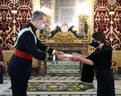 Présentation des Lettres créances Roi d’Espagne. © Casa de S.M. el Rey - His Majesty King Felipe VI of Spain and H.E. Ms. Catherine Fautrier-Rousseau. © Casa de S.M. el Rey