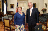 Borruto Chili - Mme Michelle Bachelet, Présidente du Chili et le Professeur Franco Borruto ©DR
